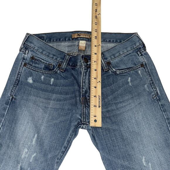 Vintage Y2K Abercrombie & Fitch Low Rise Bootcut Distressed Jeans Sz 2 Short - Picture 5 of 11